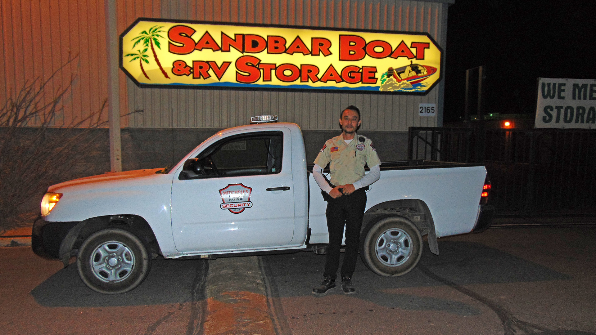 Providing security services for Sandbar boat & RV storage