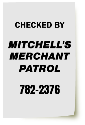 Mitchell's Merchant Patrol Checked Door Tag